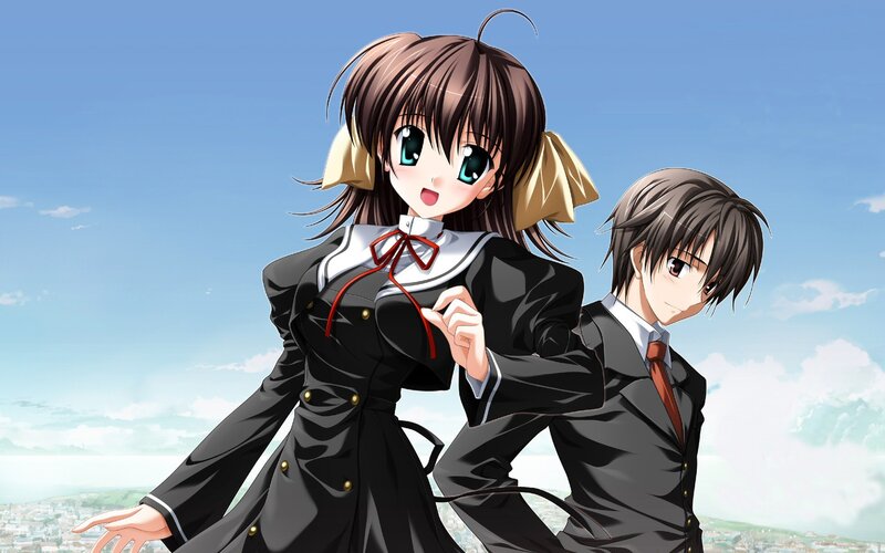 anime school couple
