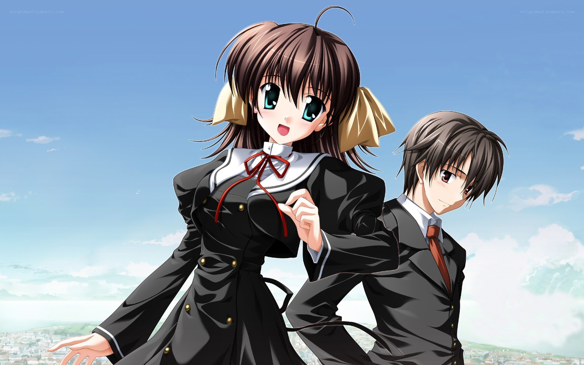 anime school couple