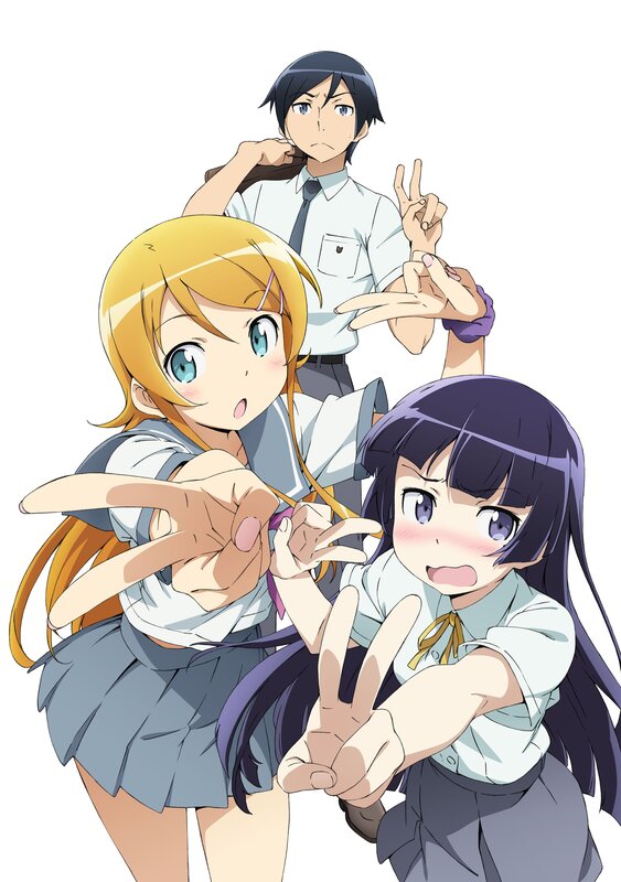 Anime school friends posing