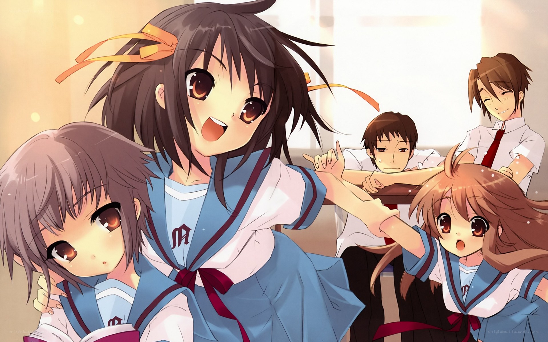 anime school friends scene