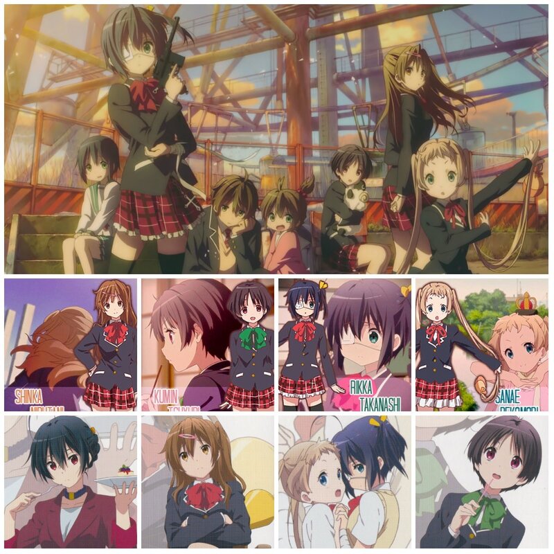 Anime school girls collage