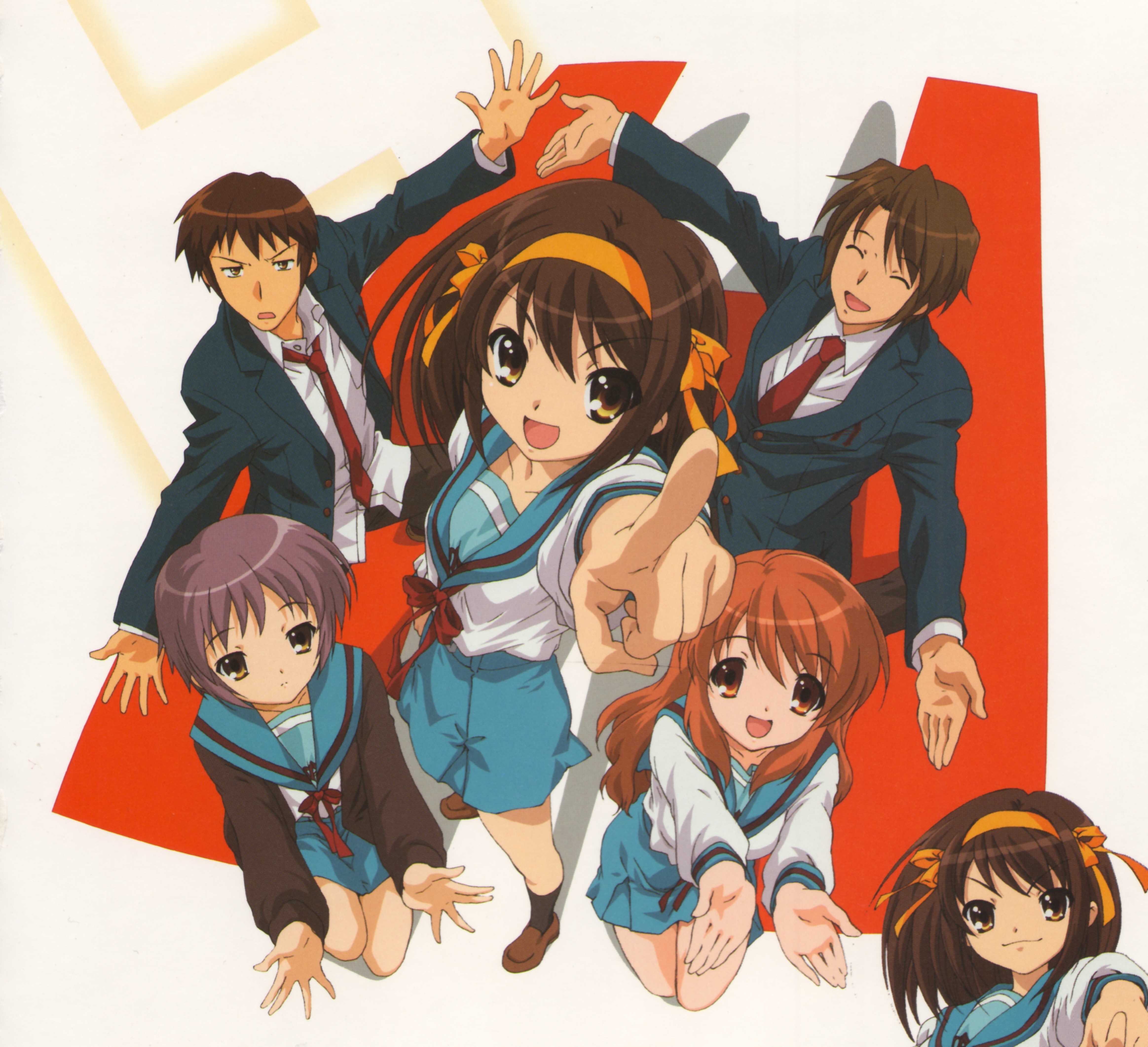 anime school group portrait