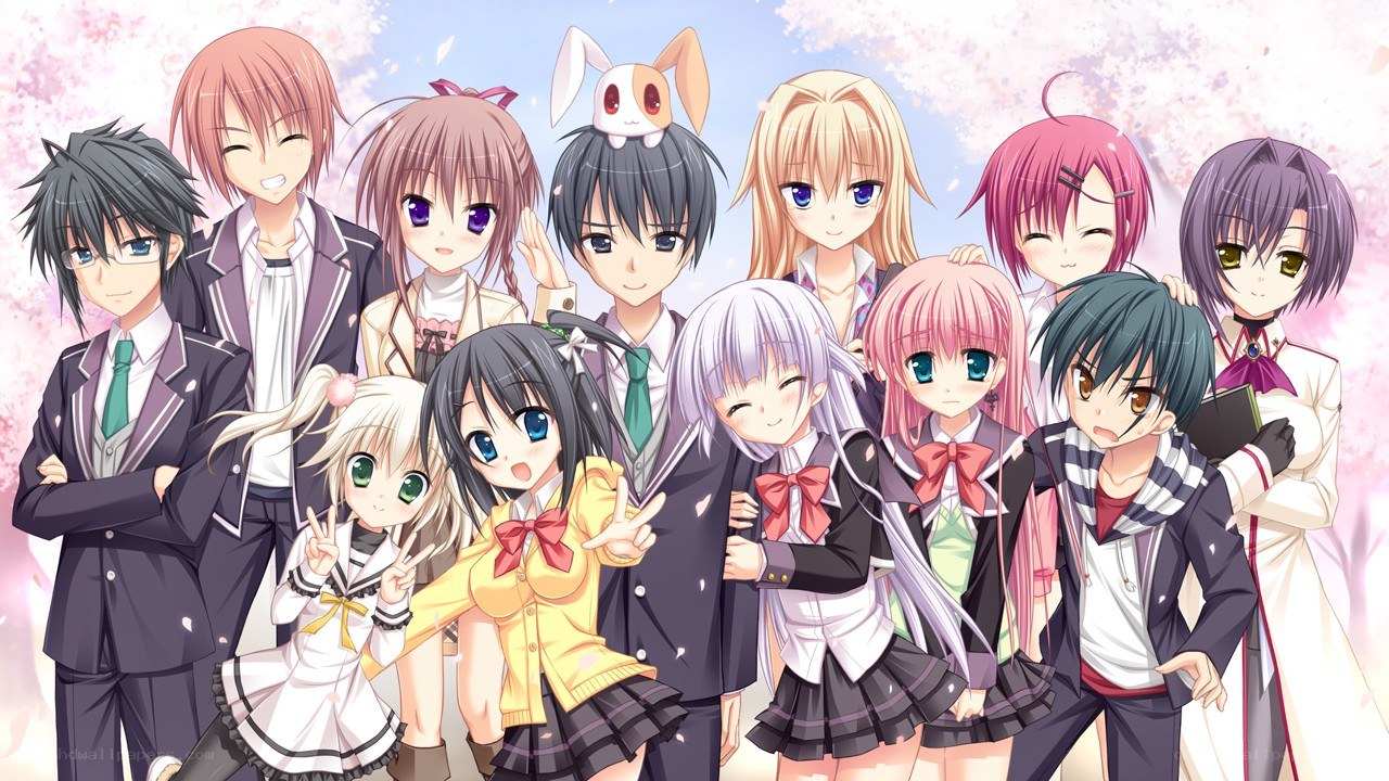 anime school group portrait