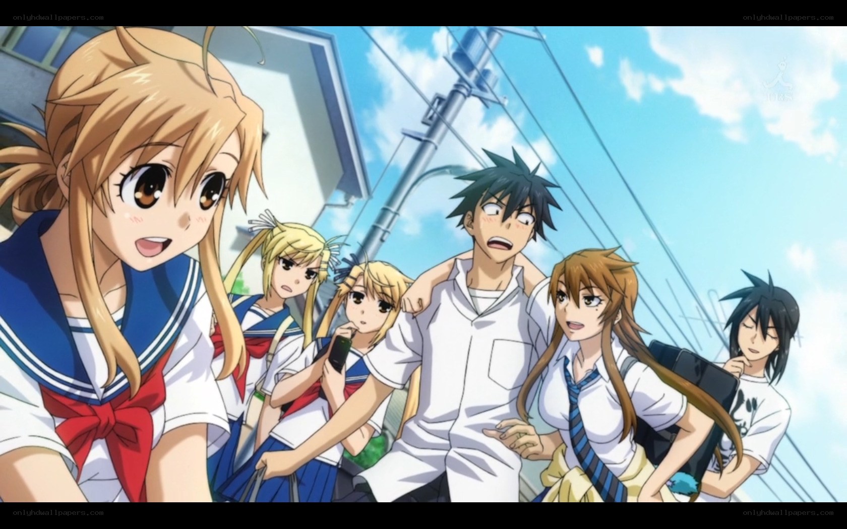 anime school group scene