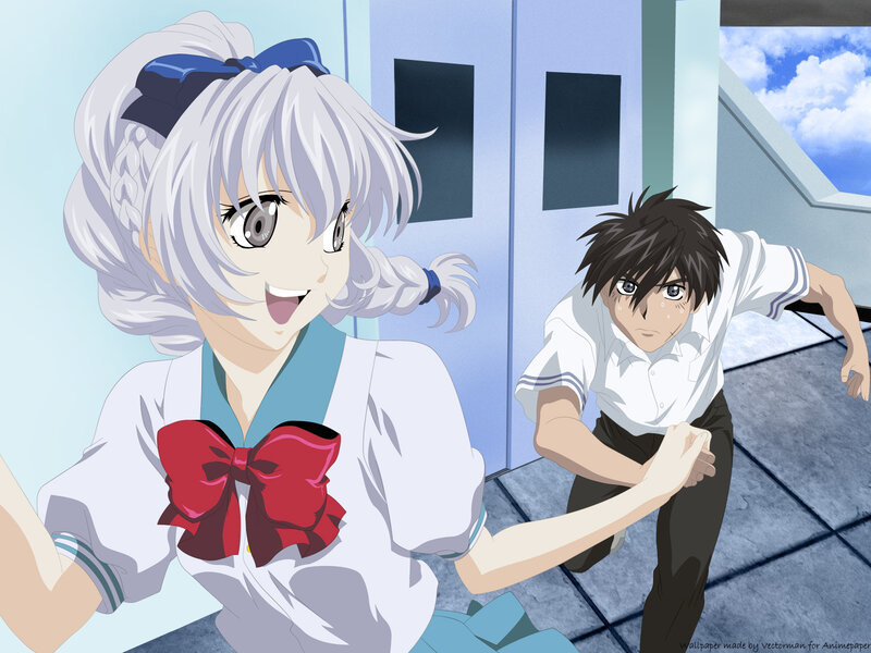 Anime school scene with girl and boy