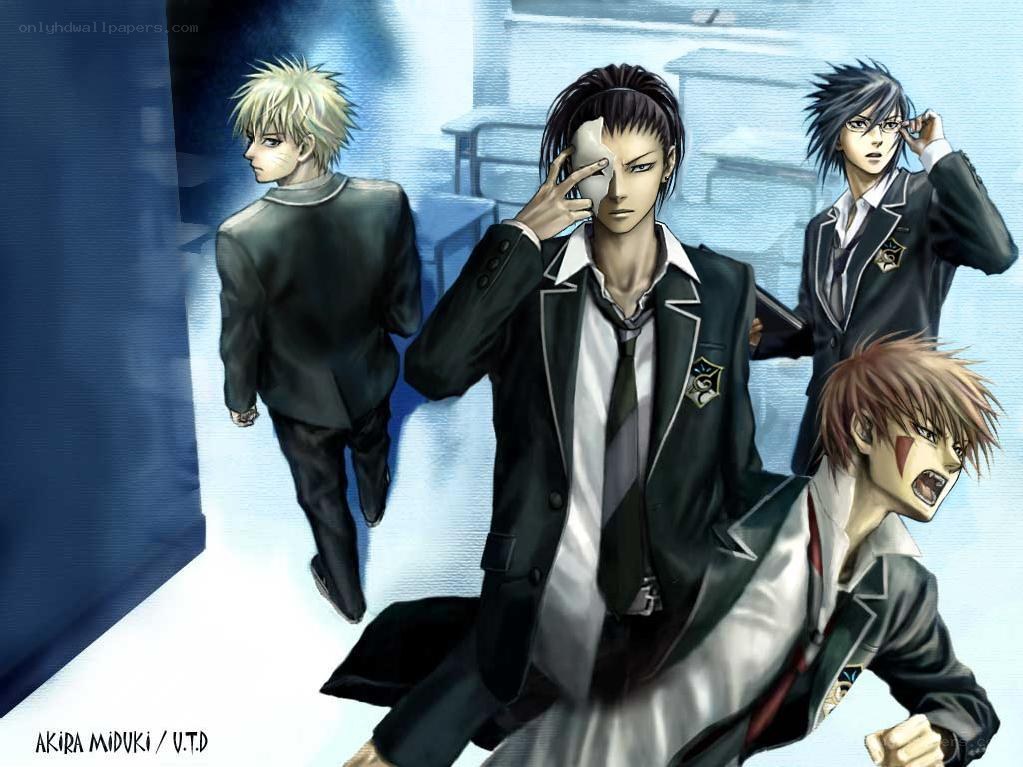 anime schoolboys in action