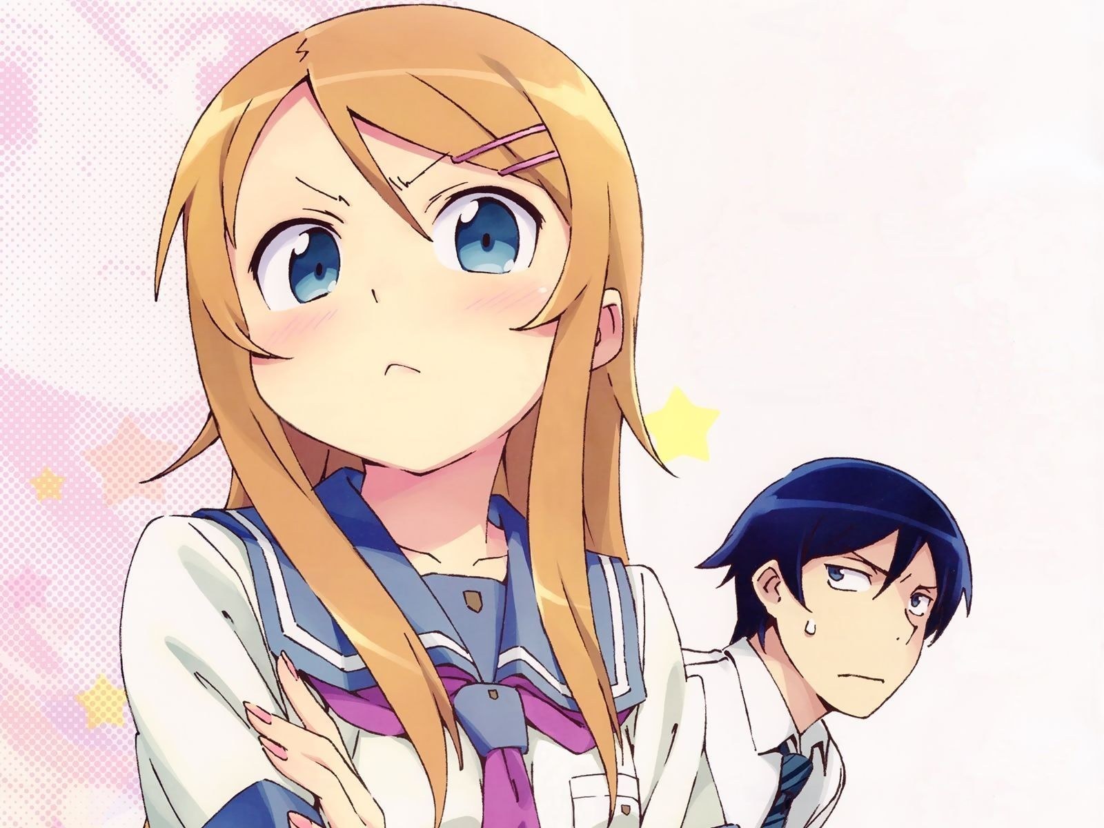 anime schoolgirl and boy