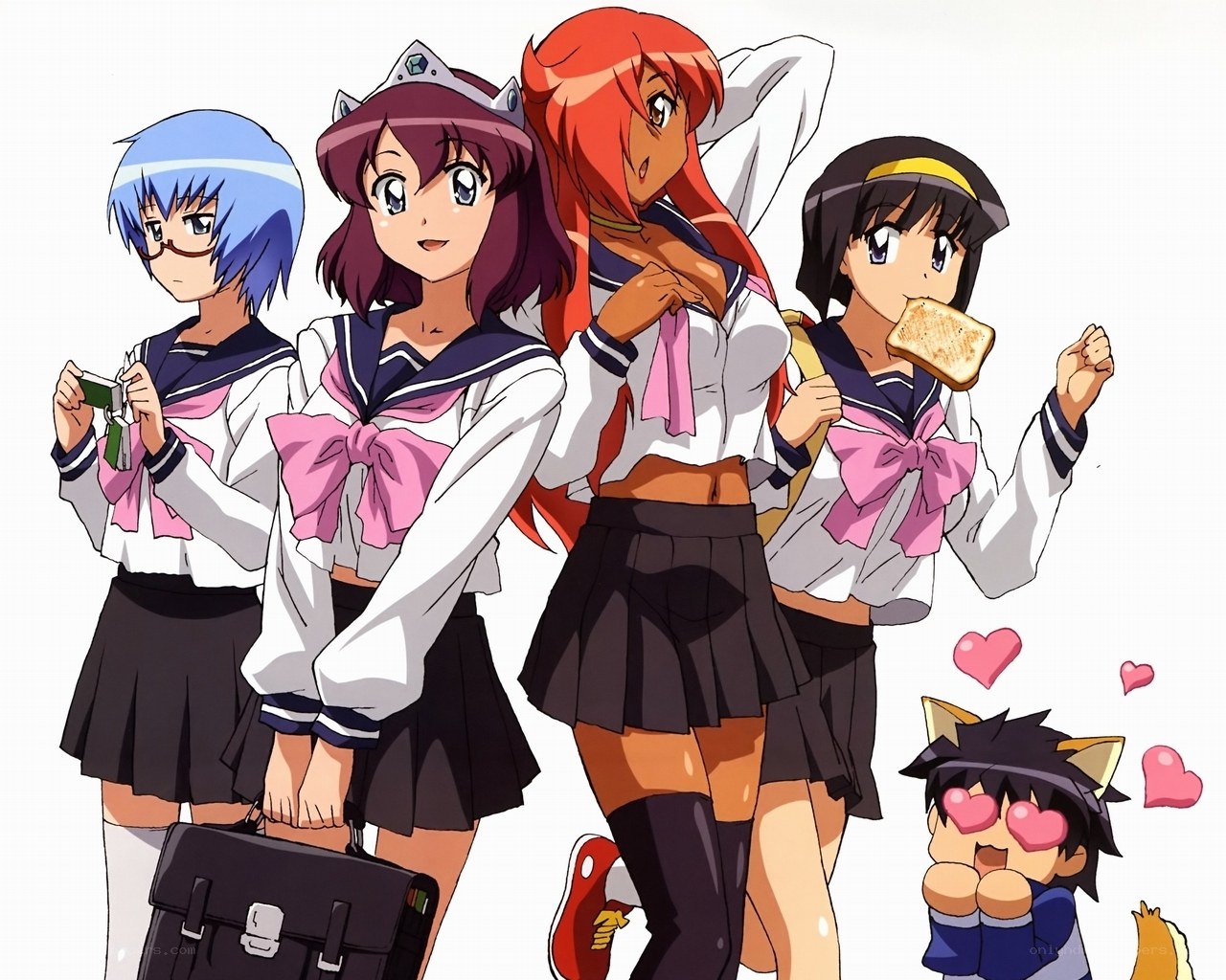 anime schoolgirls group