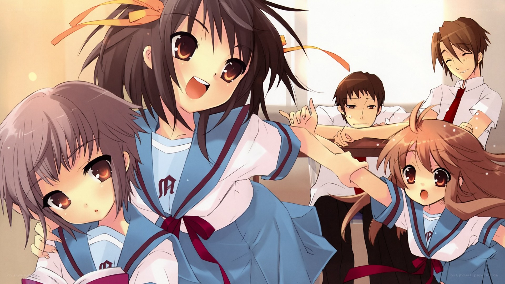 anime schoolgirls in action