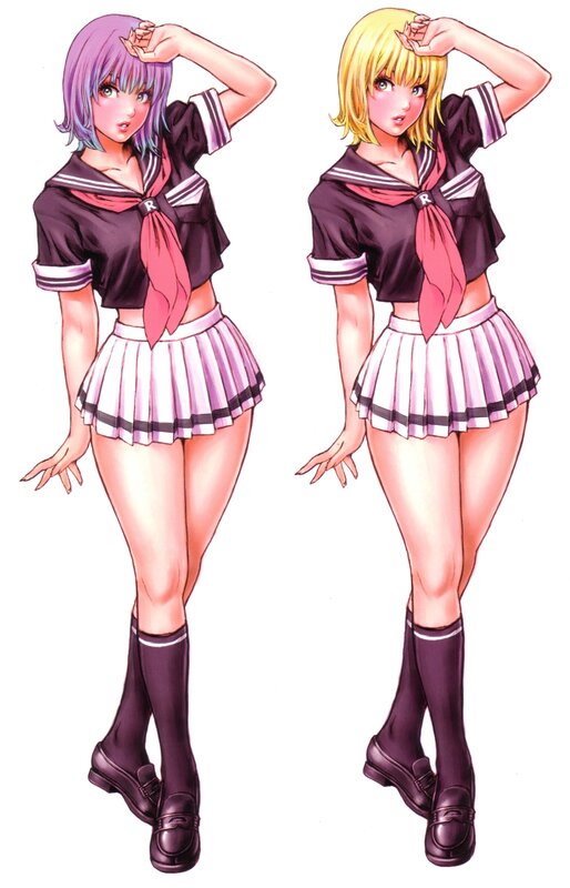 anime schoolgirls in uniforms