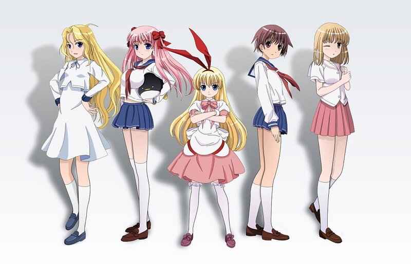 anime schoolgirls in uniforms