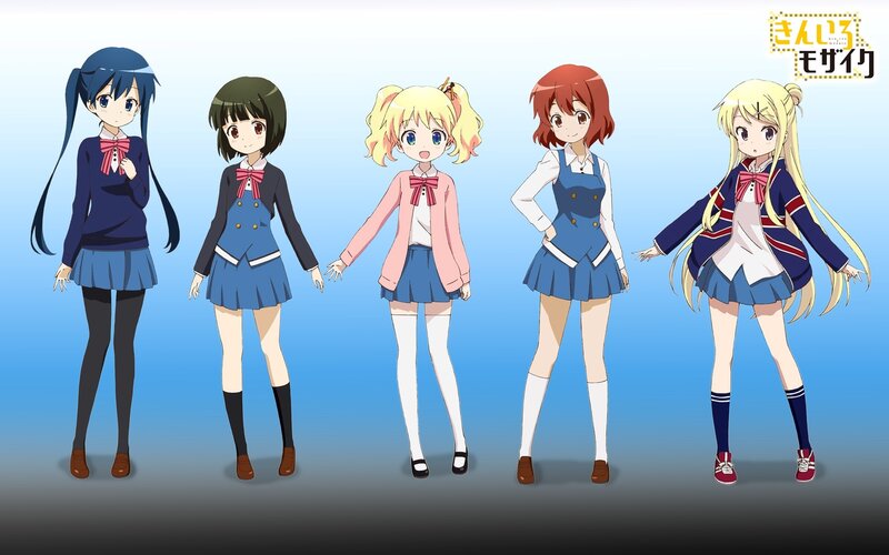 anime schoolgirls in uniforms