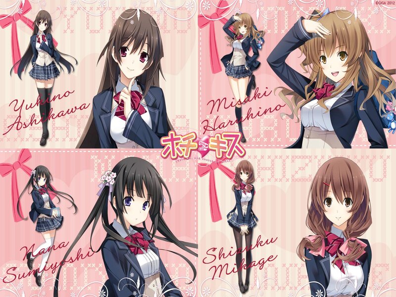 Anime Schoolgirls in Uniforms — Pink