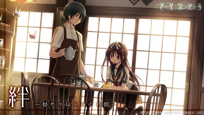 Anime Siblings in Cafe