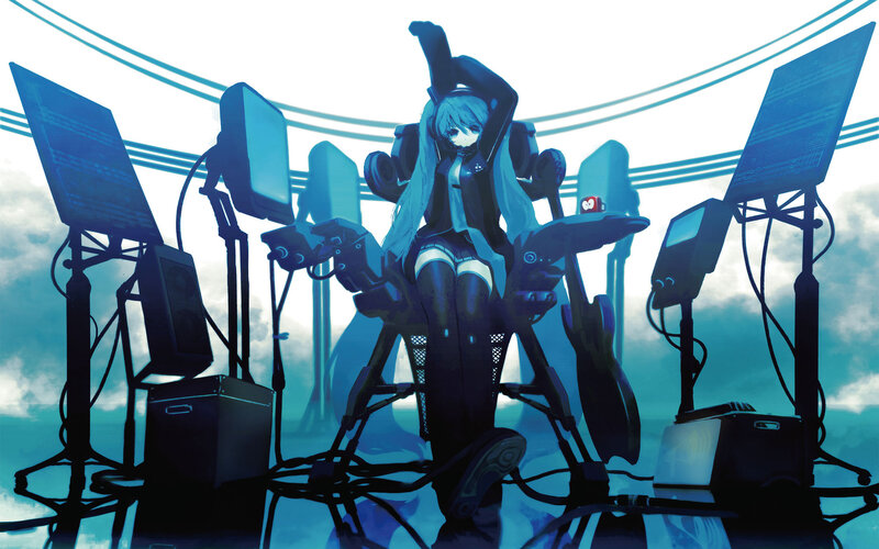 anime singer in studio