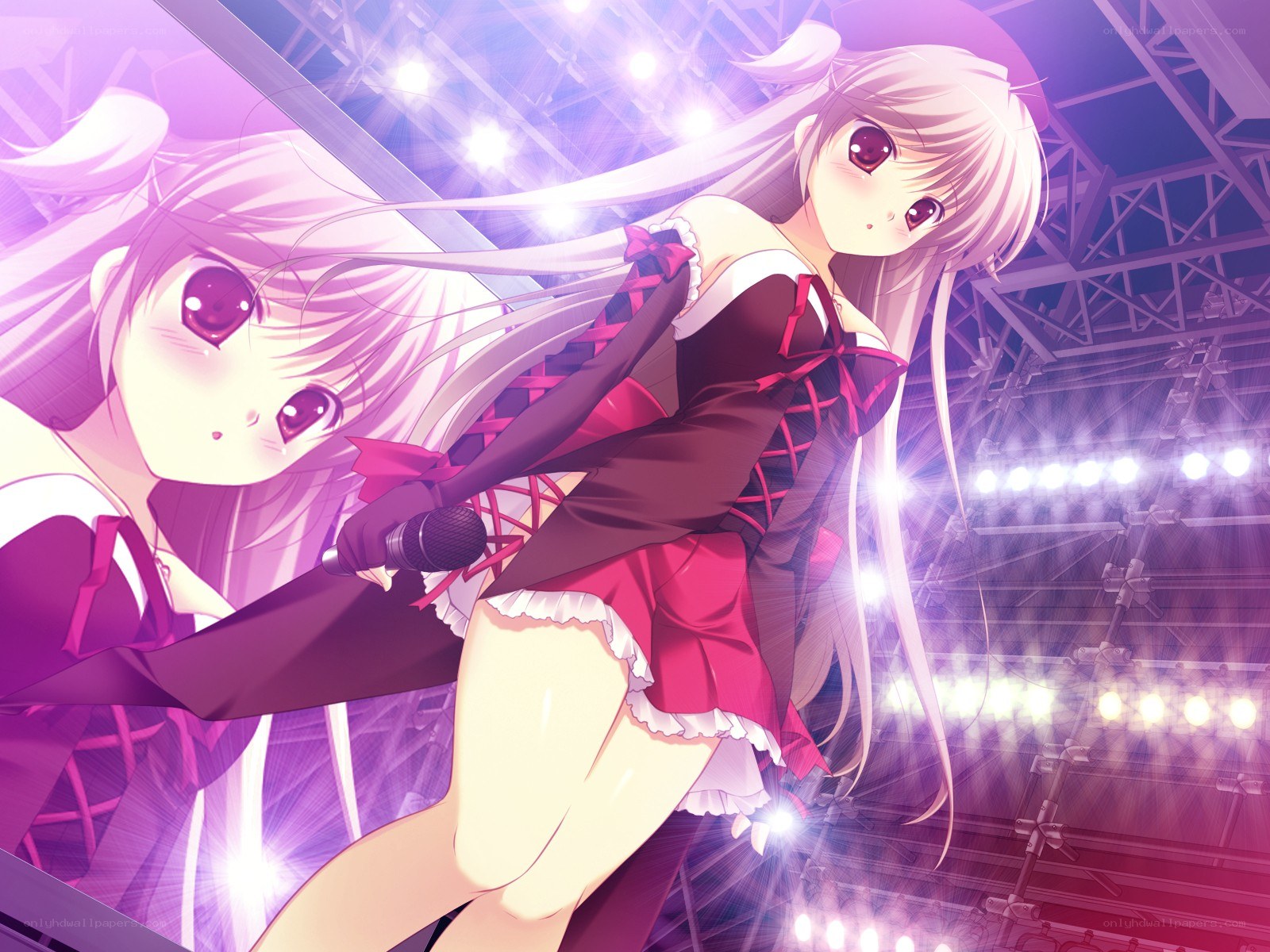 Anime singer on stage