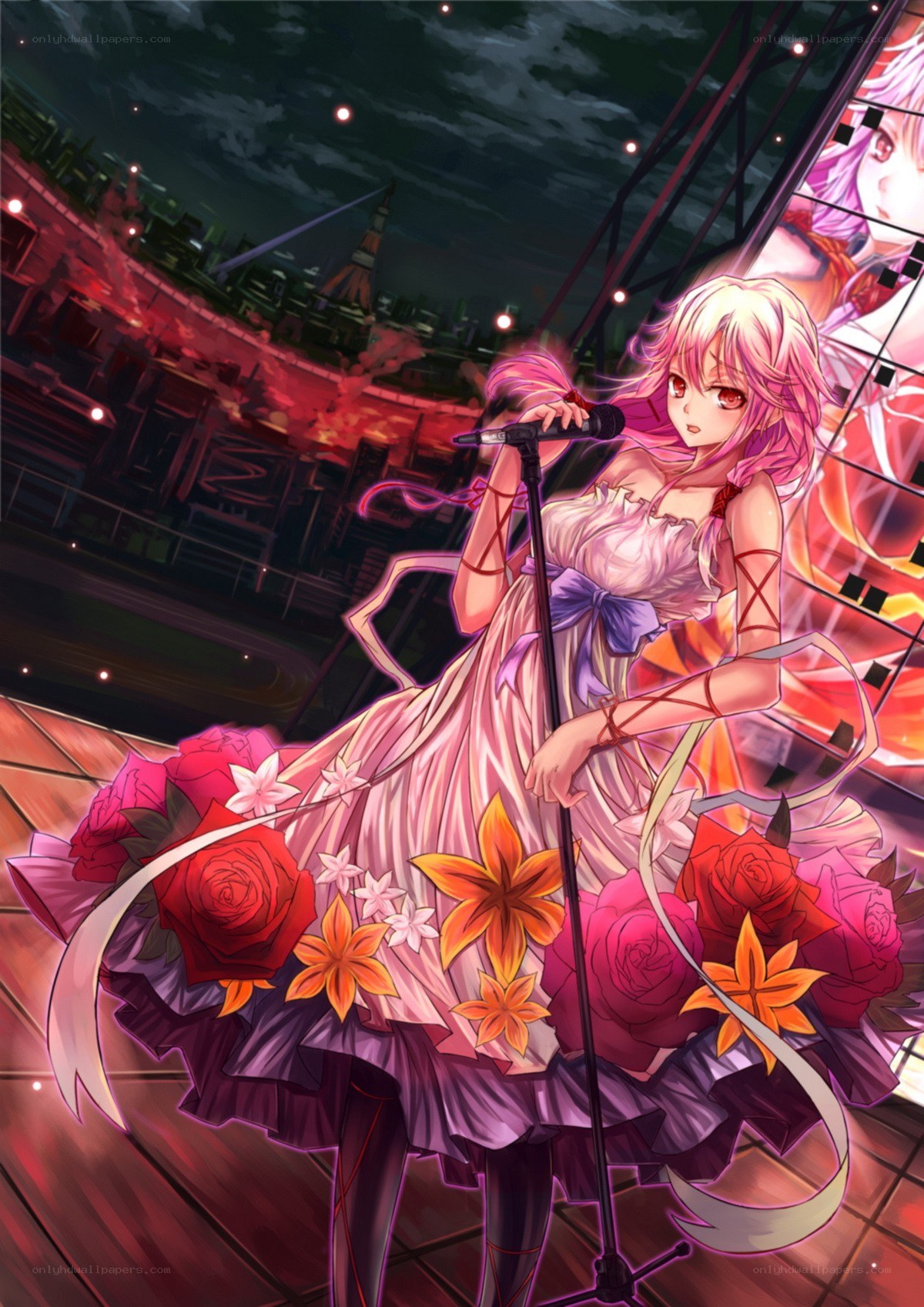anime singer on stage at night
