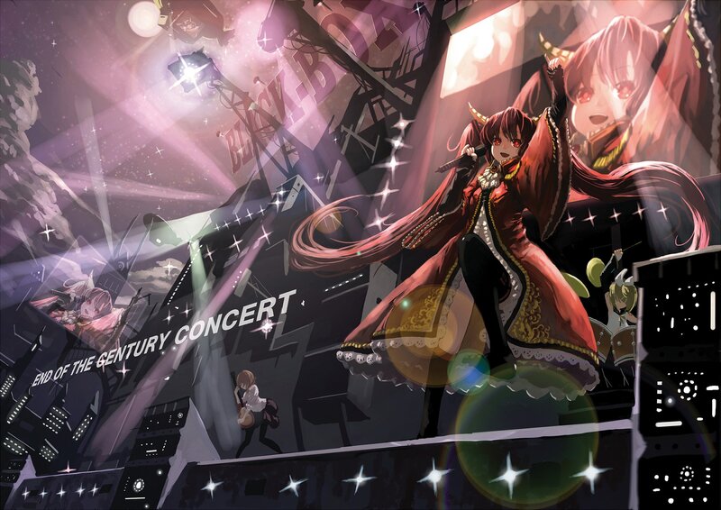 Anime Singer on Stage — Purple, Dramatic, Night