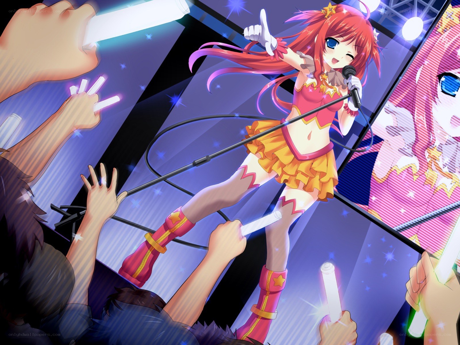 Anime singer performing on stage