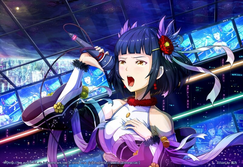 Anime singer performing on stage
