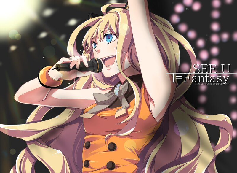 Anime singer performing on stage