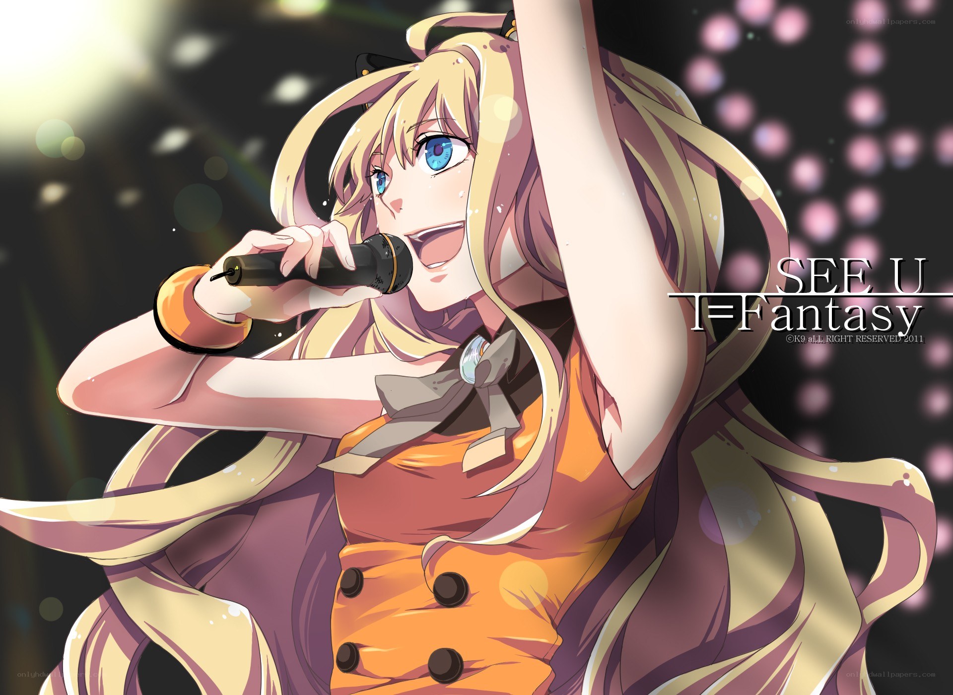 Anime singer performing on stage