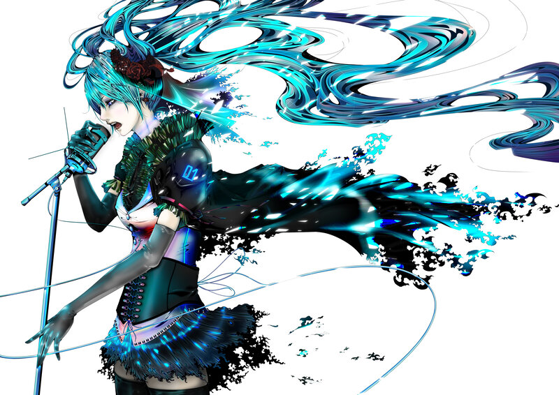 Anime Singer with Blue Hair — Dynamic