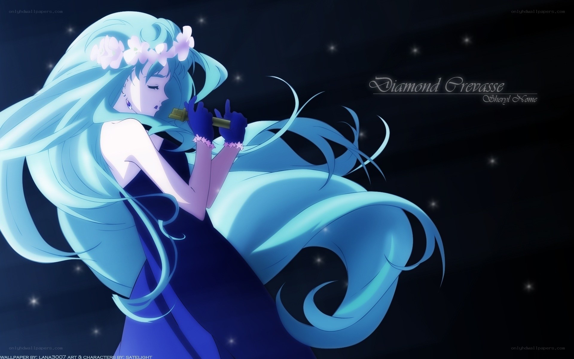 anime singer with blue hair