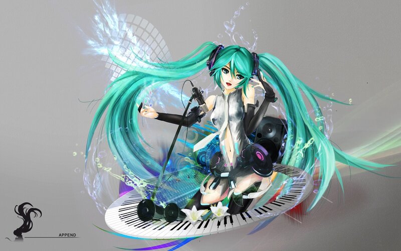 Anime Singer with Green Hair