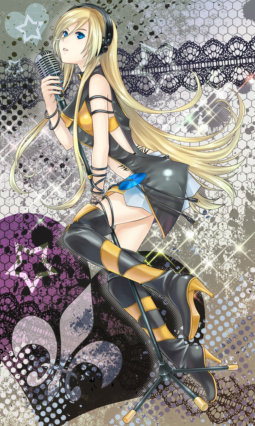 anime singer with microphone