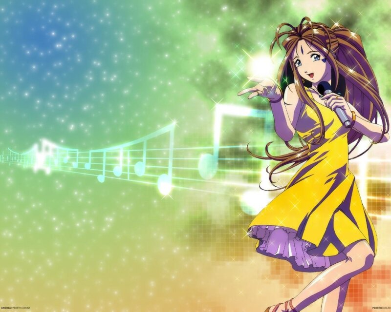 anime singer with microphone