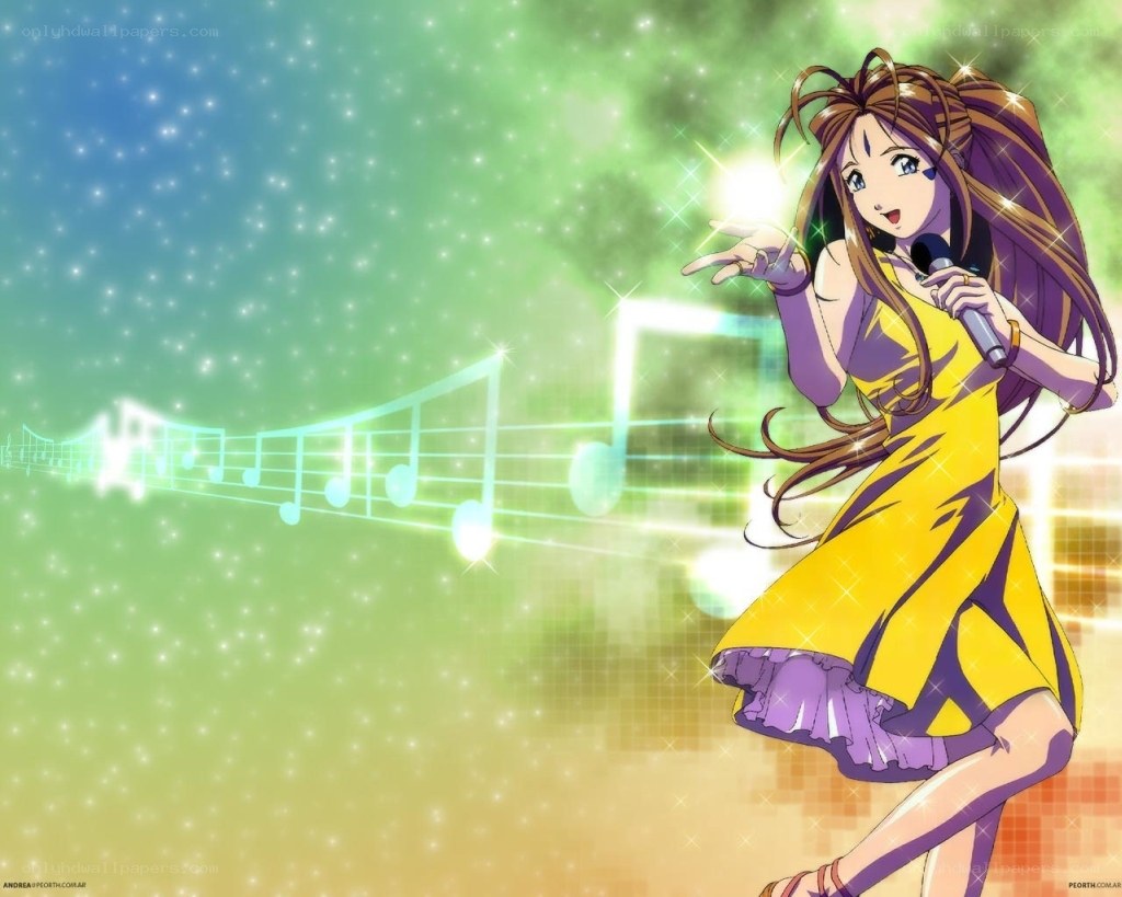 anime singer with microphone