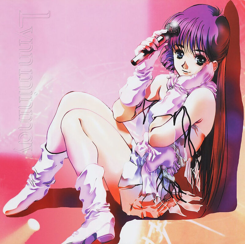 anime singer with microphone
