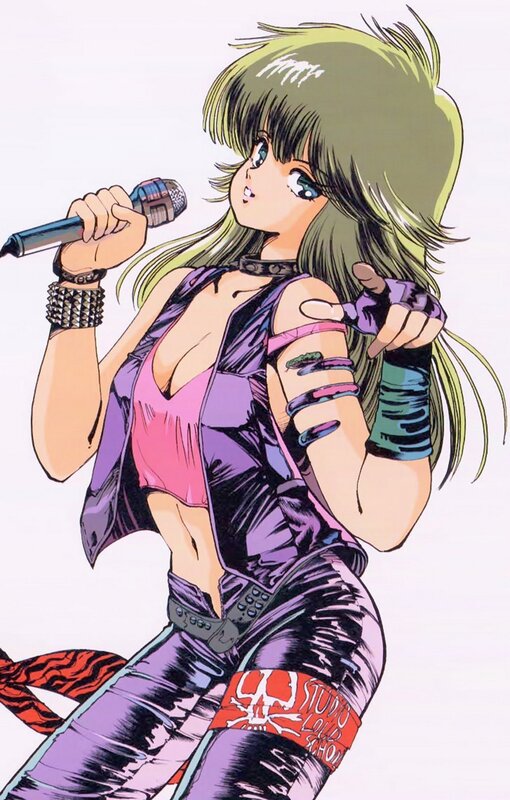 anime singer with microphone