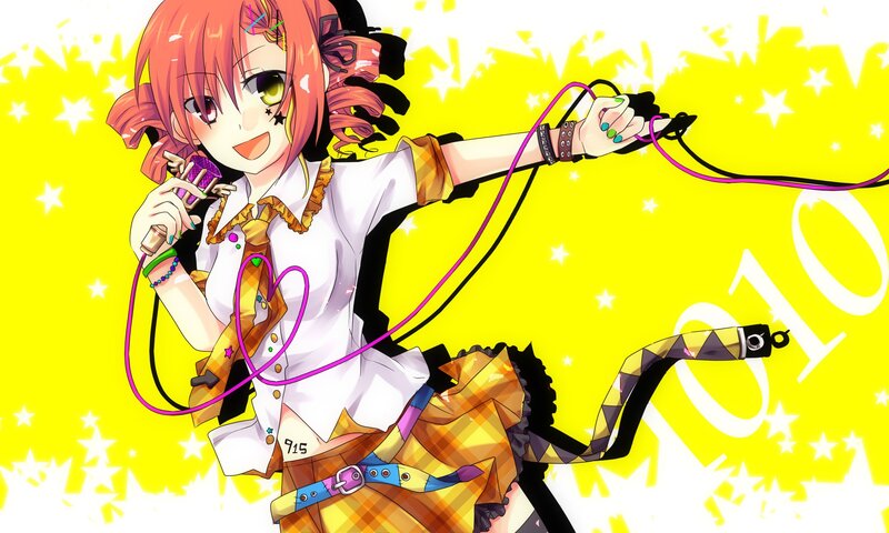 anime singer with microphone