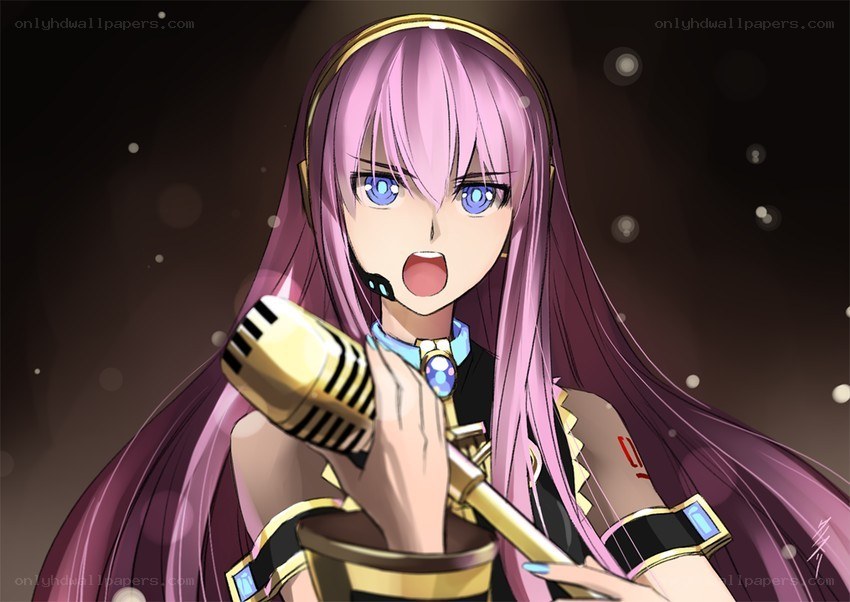 anime singer with microphone