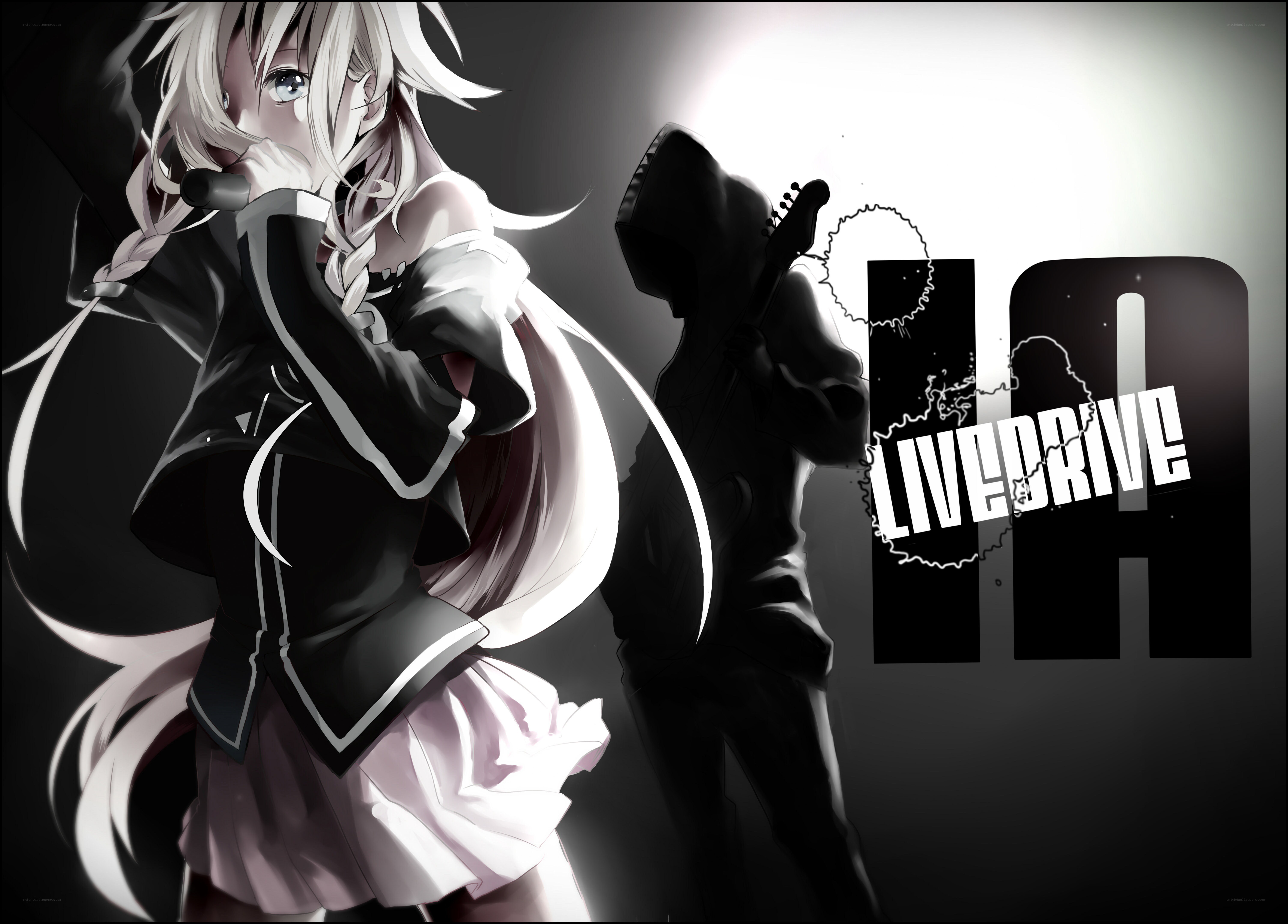 anime singer with microphone