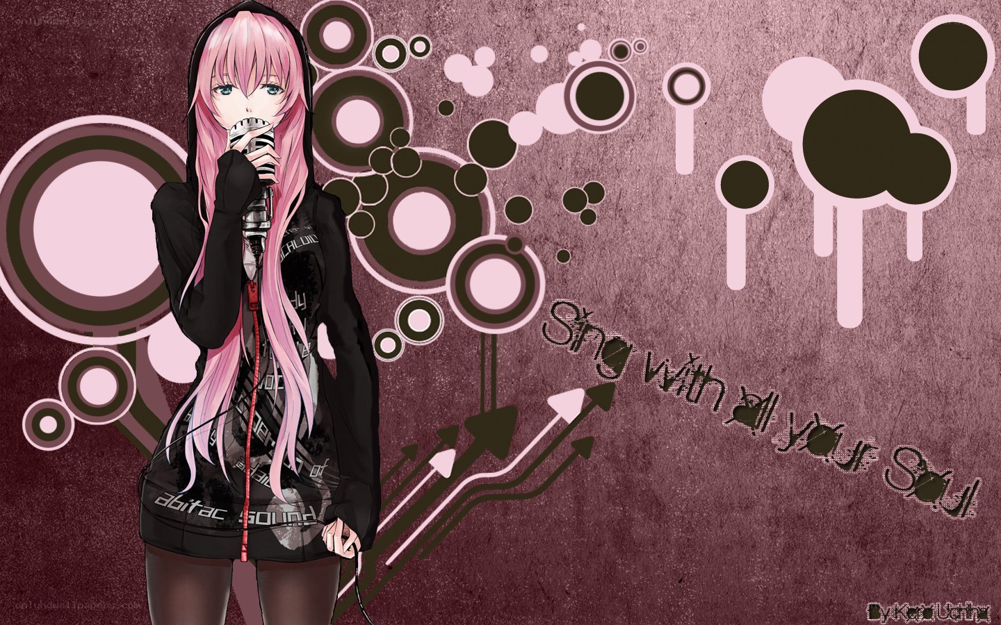 anime singer with microphone