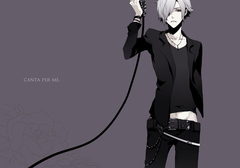 anime singer with microphone