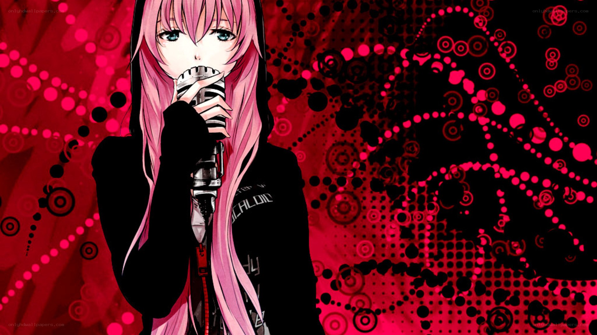 anime singer with pink hair
