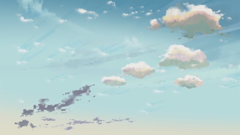Anime sky with clouds