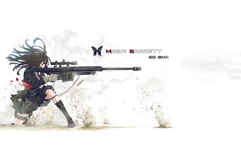 anime sniper girl artwork