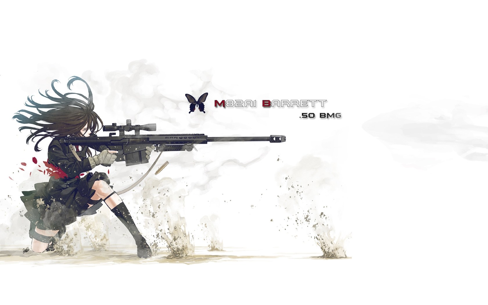 anime sniper girl artwork