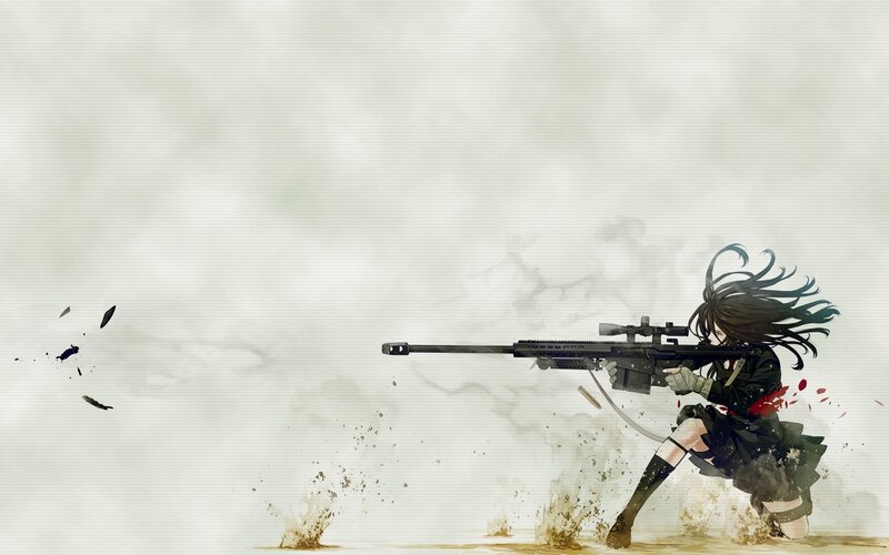 anime sniper girl in action