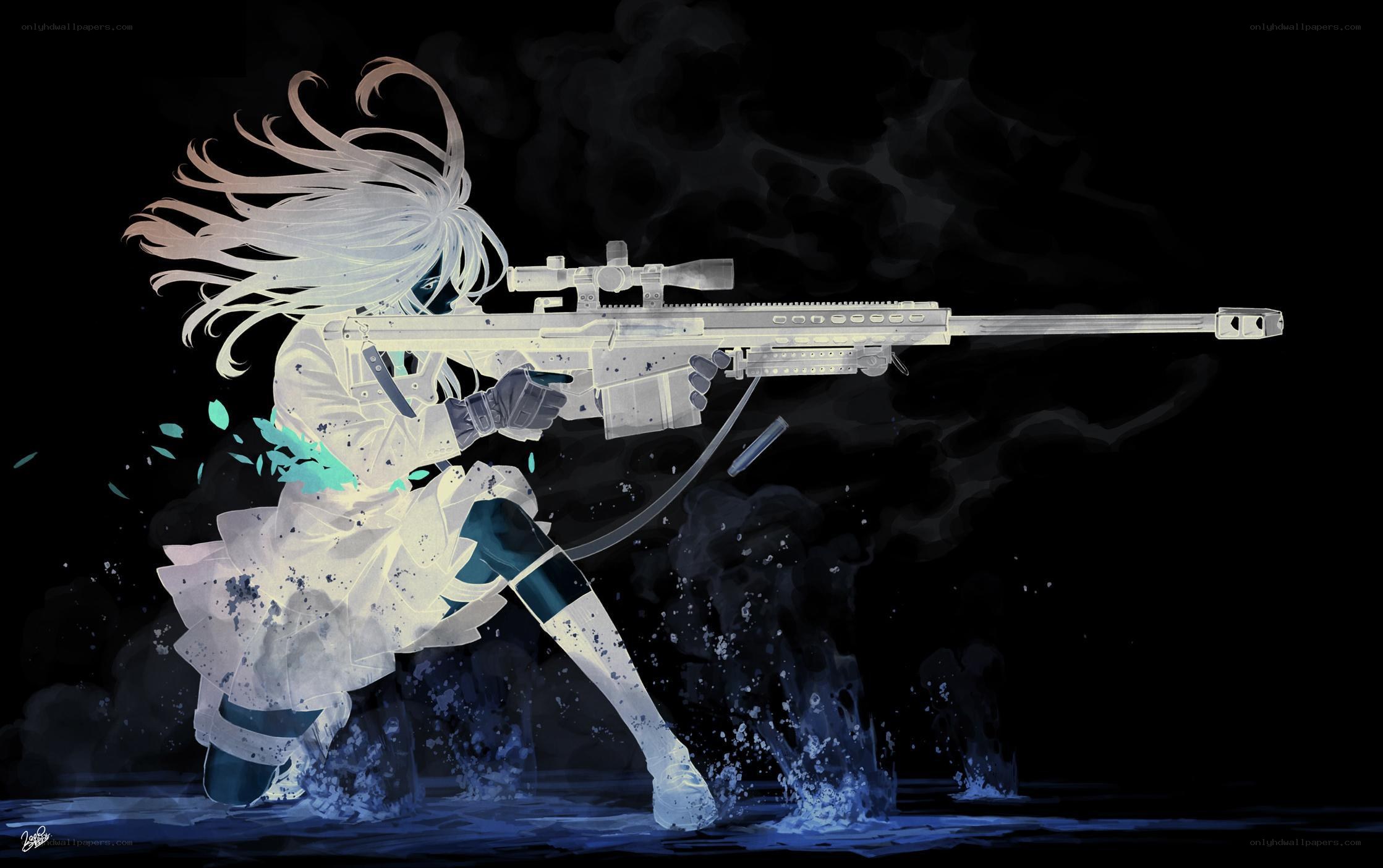 Anime sniper in action