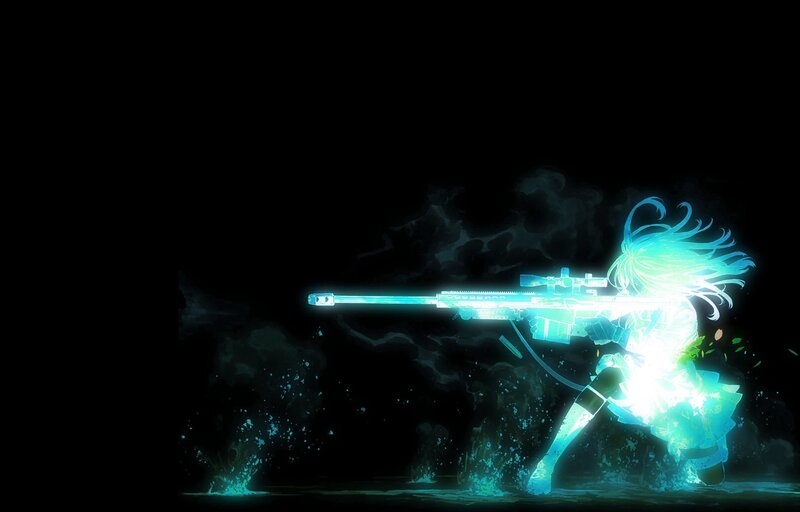 anime sniper in action