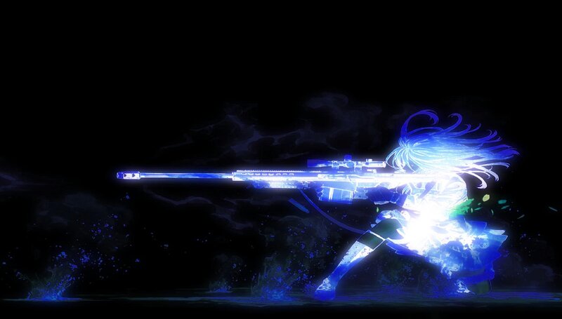 anime sniper in action