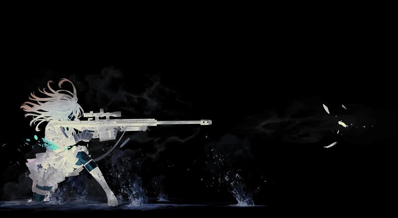 anime sniper in action