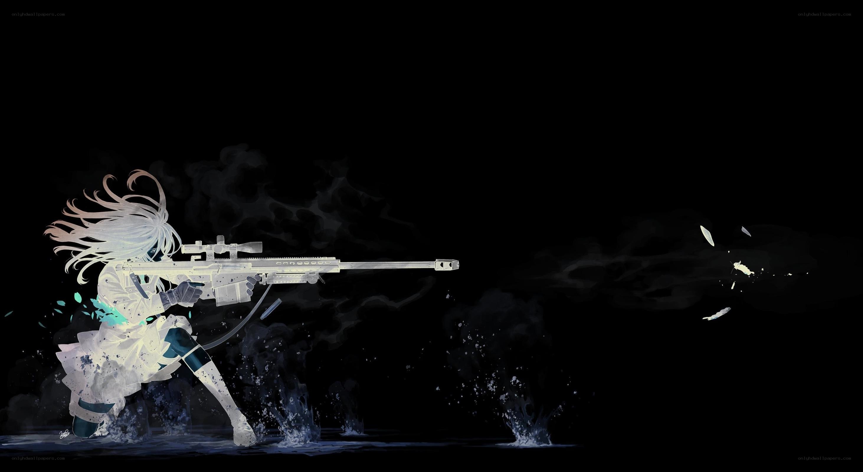 anime sniper in action