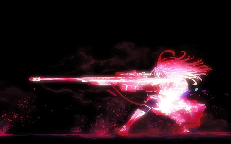 anime sniper in action